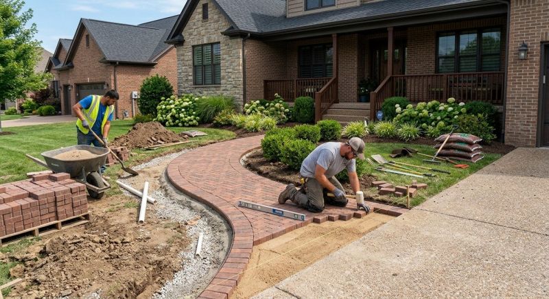 Brick Hardscaping Installation in East Greenwich, RI