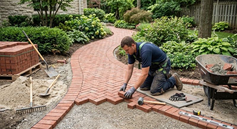 Brick Landscaping Installation in Westerly, RI