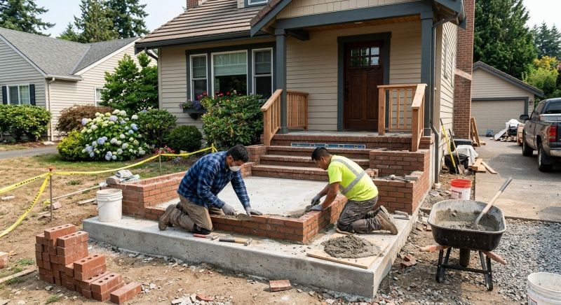 Brick Porch Installation in Westerly, RI